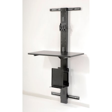 Global Industrial 72inH Wall Mount Unit with VESA Mount, Black 239140BK